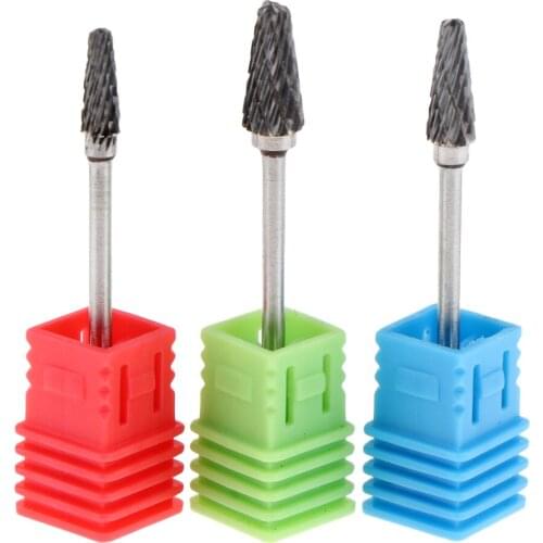 2.35mm Flame Head Nail Drill Bit Polishing Barrel Head Nail Files Bits For Nail Art Manicure Machine Accessories 3Pcs