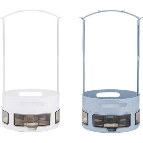 2 Tiers Rotatable Spice Rack Non-Slip Spinning Storage Pantry Countertop Shelf