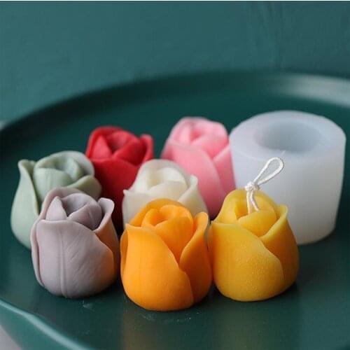 3D Tulip Candle Mold Handmade DIY Flower Soap Silicone Mold Chocolate Cake Mold Silicone Mold Soap Forms Soap Making Supplies