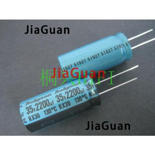 6PCS NEW RUBYCON RX30 35V2200UF 16X35MM Electrolytic Capacitor rx30 2200uF/35V 130 degrees 2200UF 35V