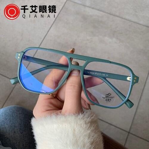Big square blue light glasses women men 2021 trendy rivet computer glasses black transparent oversized sunglasses brand designer