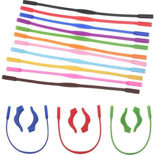 1PC Kids Silicone Glasses Chain&Ear Hooks Children Safety Sports Eyeglass Strap Lanyard Unisex Solid Color Eyewear Accessories