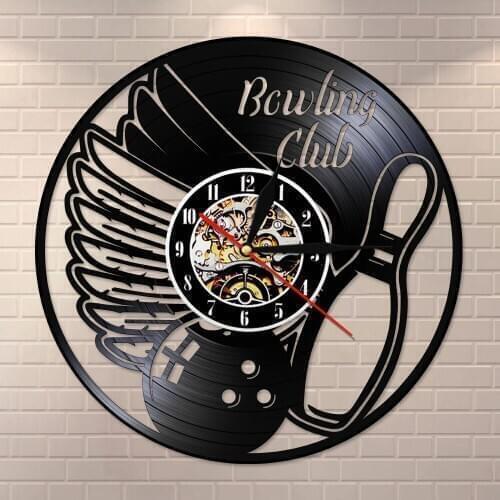 Silent Non Ticking Clock Kitchen Living Room Bedroom Home Decorative Wall Watch Sport Bowling Vintage Vinyl Record Wall Clock