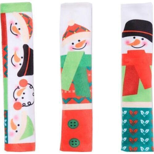 30sets 3PCS/Set Snowman Kitchen Appliance Handle Covers Christmas Decor Kitchen Tools Microwave Door Refrigerator Handle Set