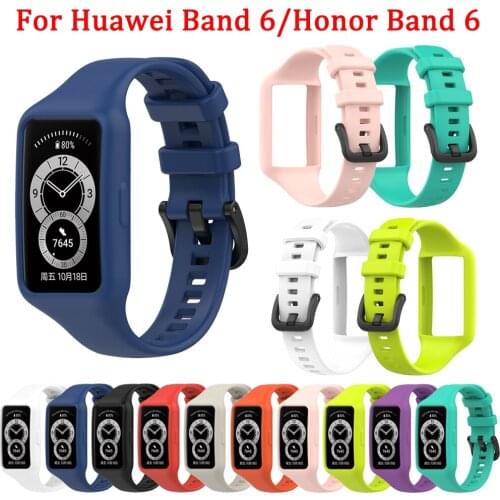 Colorful Soft Silicone Sport Band Strap For Huawei Band 6/6Pro Smart Wristband Bracelet Replacement Belt For Huawei Honor Band 6
