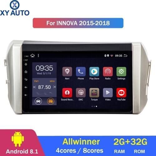 9 inch 2.5D IPS HD multi-touch screen Android8.1 2G RAM 32G ROM NAVI with BT USB WIFI SWC for Toyota Innova 2015-2018 LHD