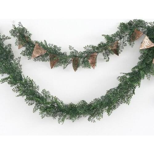 Home Decoration Artificial Plant Vine 180cm Fake Silver Leaf Rattan Christmas Wedding Party Decor Wall Rattan Artificiale Planta