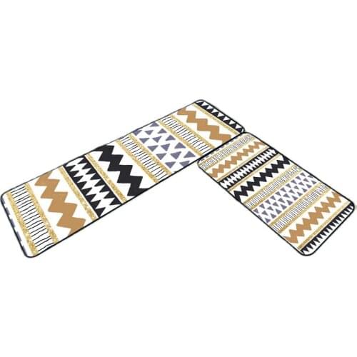 Ethnic Style Geometric Line Kitchen Mat Anti-Slip Bedroom Decoration Area Floor Carpet Nordic Colorful Long Rugs For Bedroom New