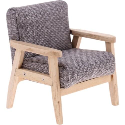 1/12 Scale Dollhouse Miniature Furniture Double Sofa Couch Single Sofa Chair for 12th Dolls House Living Room Accessories