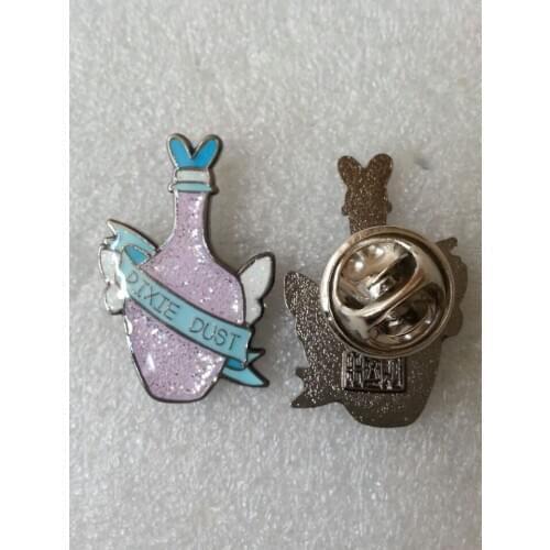 Metal pin badge, new arrival, custom hard enamel flower pins with gold plating