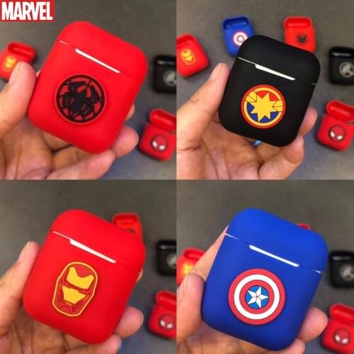 Marvel Cute Earphone Case For AirPod 2 1 case Silicone Charging Headphones Case for airpods case Protective soft Cover