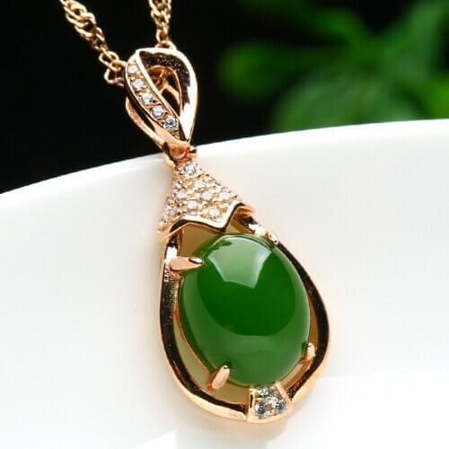 Natural and Tian Biyu set zircon Silver Pendant double color optional 925 + certificate