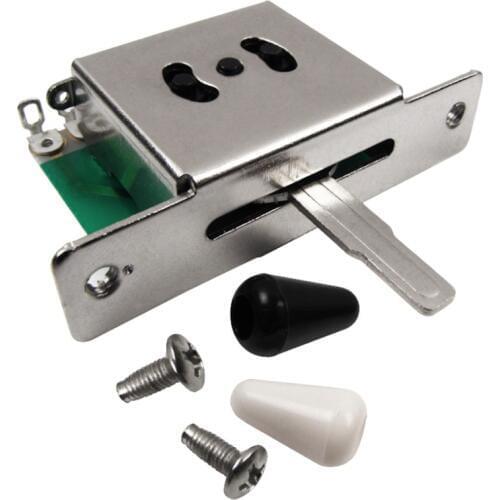 NEW 5 Way Switch Guitar Pickup Selector Switch with Black/White Cap Mounting Screws for Tele ST Style Guitar