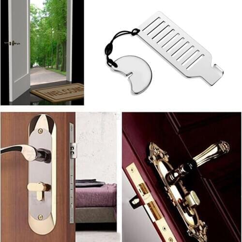 New Portable Door Lock Stainless Steel Travel Door Locks Punch-Free Hotel Apartment Security Door Lock Carry Pouch Dropshipping