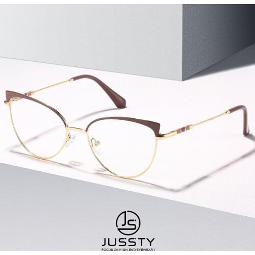 Progressive Prescription Eyeglasses Women Cat Eye Stainless steel Optical Glasses Female Myopia Multifocal Bifocal Spectacles