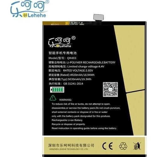 Original LEHEHE Battery for 360 N6/1707-A01 N7/1807-A01 QK-403 4920mah High Quliatys Smartphone Batteries with Tools Gifts