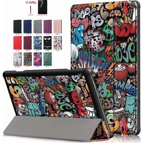 Tri-fold Magnetic Funda Capa For Lenovo Tab M10 TB-X605F TB-X605L 10.1 inch Tablet Protective Cover Skin Case + Screen film +Pen