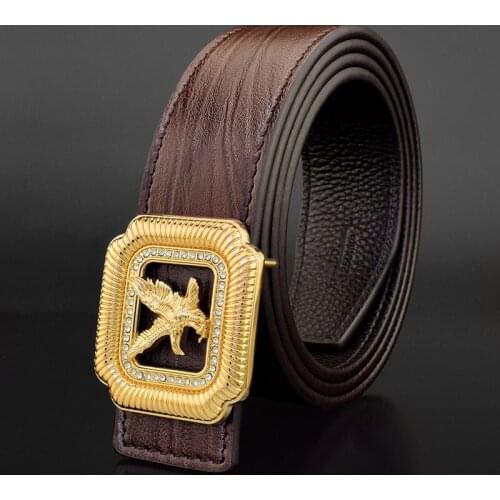 High Quality Mens Belt Top Cow Genuine Leather Business Blue Fashion Waist Strap 3.8cm Wide alloy Buckle Cintos masculinos