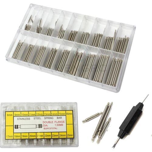 270pcs/Set Watch Accessories Watch Strap Band Stainless Steel Metal Spring Bars 8mm - 25mm Belt Repair Tools