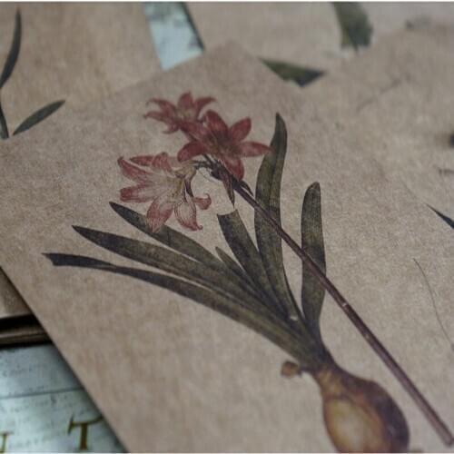 30sheets/pack Retro new Christmas postCard Kraft Paper Handmade supply for Christmas