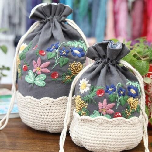 DIY Embroidery Flower Tree Purse Women Bag Needlework Sewing Cross Stitch Chinese Style Coin Purses Vintage