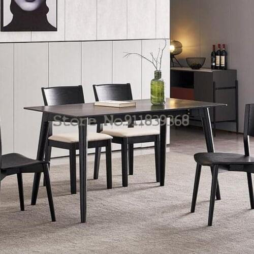 Nordic solid wood dining chair modern minimalist stool net red home restaurant furniture wooden chair black back chair light lux