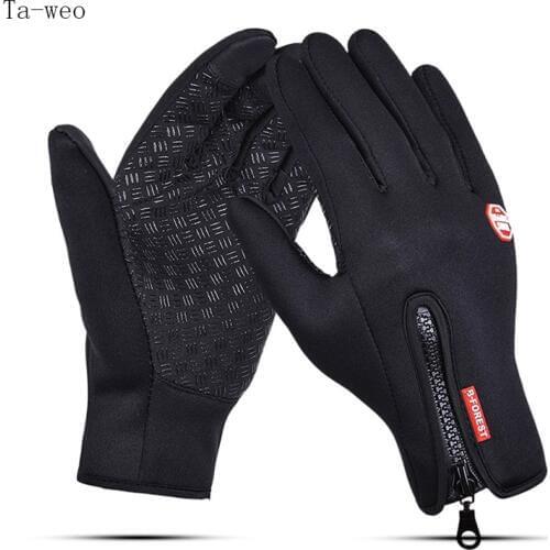 Ta-weo Windproof Waterproof Gloves Motorcycle Downhill Cycling Riding Racing Fleece Gloves Women Winter Gloves