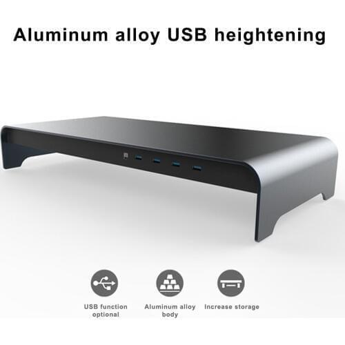 Smart Base Aluminum Alloy Computer Laptop Base Stand with 4 USB 3.0 Port FKU66
