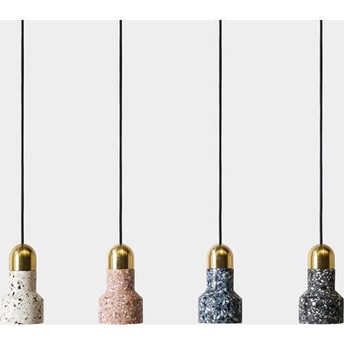 Vintage industrial cement small hanging lamp led colorful terrazzo design single head pendant lighting