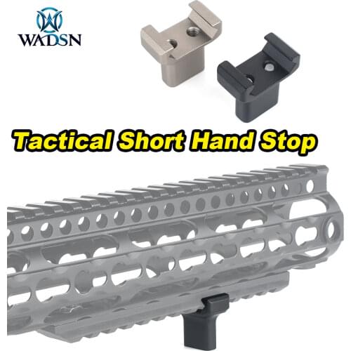 WADSN Tactical Short Hand Stop CNC Aluminum Hunting Rilfe M4 M8K Simple Handguard Finger Stop For 20mm Picatinny Rail