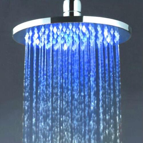 X15230 - Luxury Brass 8 Inch Round Rainfall Shower Head with LED Light