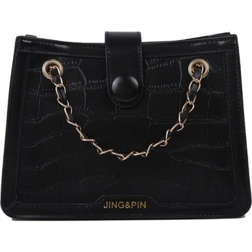 Womens Bags New Female Luxury Handbags Fashion All-match Retro Stone Pattern Chain Underarm Bag Womens Single Shoulder Bag