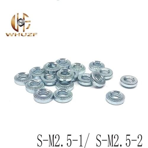 100PCS S-M2.5-1/ S-M2.5-2 Galvanized carbon steel Round nuts Metric self clinching nuts Pressure riveting nuts M2.5