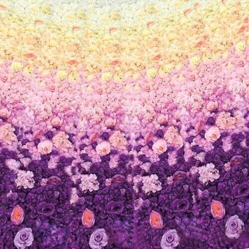 2M x 3M lastest Voilet gradual change roses wedding flower wall flower backdrop Wedding decoration