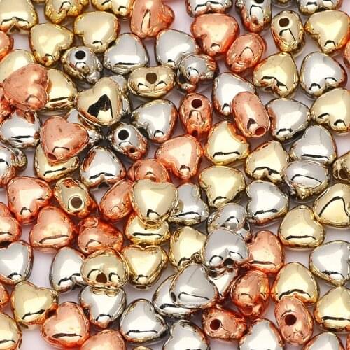 Fashion 100/200/300/400/500Pcs Love Heart Mixed Color CCB Loose Beads Supplies For Jewelry Making DIY Earrings Necklace Bracelet