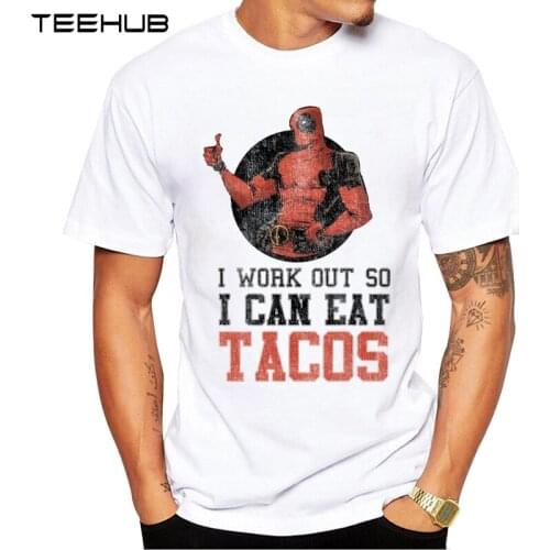 2019 TEEHUB Mens Fashion Deadpool Printed Short Sleeve T-Shirt Hipster O-neck Design Tops Cool Desgin Tee