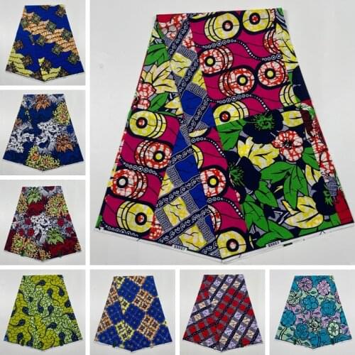 2019 Green Ankara African Wax Prints 100% cottonr Fabric Binta Real Wax High Quality 6 yard African Fabric for Party Dress