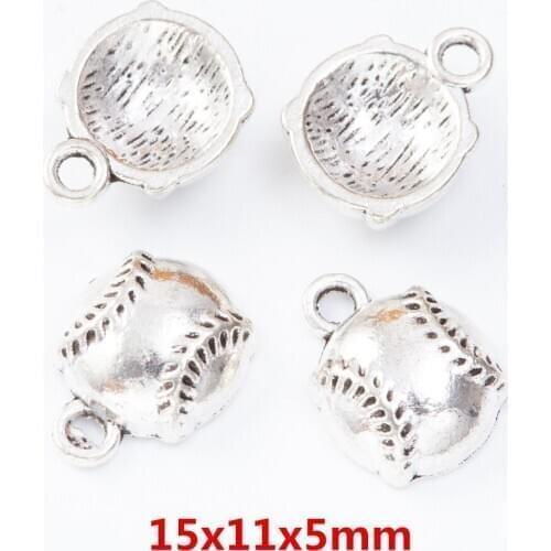 35 pieces of retro metal zinc alloy baseball pendant for DIY handmade jewelry necklace making 7069