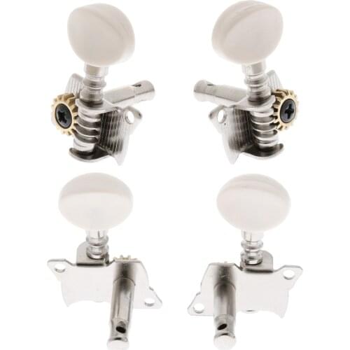 Exquisite 4x Metal Ukulele Hawaiian Guitar Tuning Pegs Keys Open-gear with Screws 2L2R