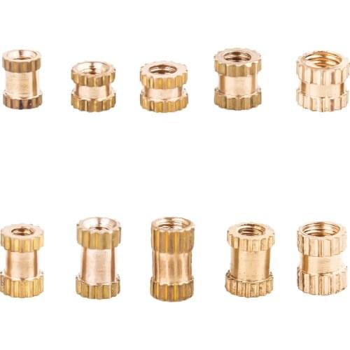 500Pcs Knurled Nuts Set M2*L-3.5 M2.5*L-3.5 M3*L-4.2(OD) Injection Nut Copper Insert Knurled Nuts Hardware Tools Fastener