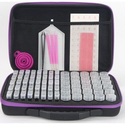 70 Bottle Diamond Painting Box Container Storage Full Square Carry Case Holder Storage Hand Bag Zipper Design Shockproof Durable