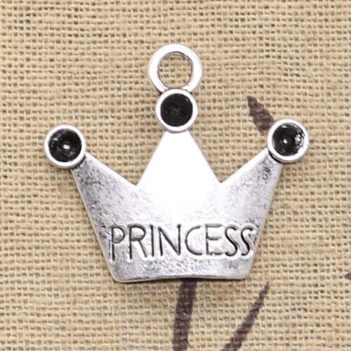 8pcs Charms Crown Princess 25x28mm Antique Making Pendant fit,Vintage Tibetan Silver color,DIY Handmade Jewelry