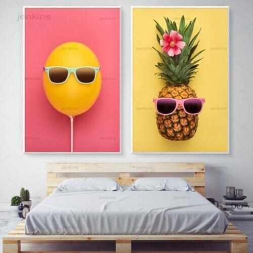 Abstract Fruit Balloon Canvas Prints Modern Wall Art Picture Watercolor Home Decoration for Living Room Without Frame Posters
