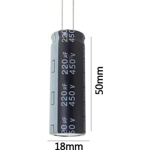 450V220UF volume 18x50mm 450v 220uf aluminum electrolytic capacitor