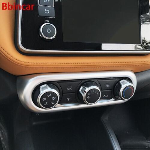 Bbincar ABS Chrome Carbon Fiber Paint Air Conditioner Switch Cover Trim Auto Styling Car Accessories For Nissan Kicks 2017