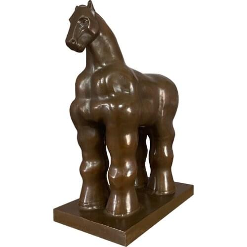 Bronze Art Decor Fat Horse Bronze Statue Sculpture Wild Animal Fat Horse Botero Bronze Figurines Famous Statues For Home