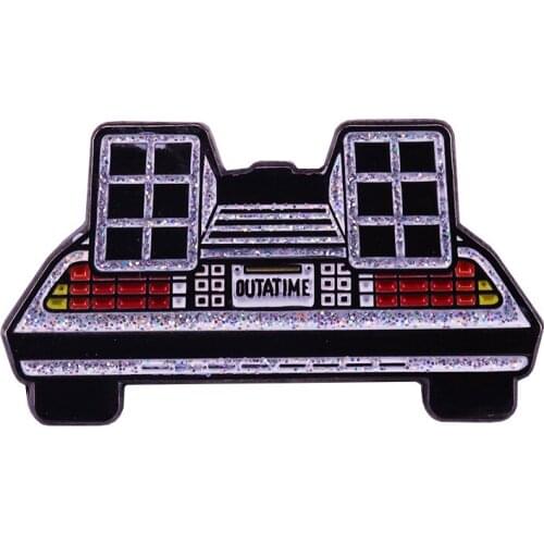 DeLorean Time Machine Brooch Can't wait to see the future? This cute enamel pin would take you to experience the unkown world