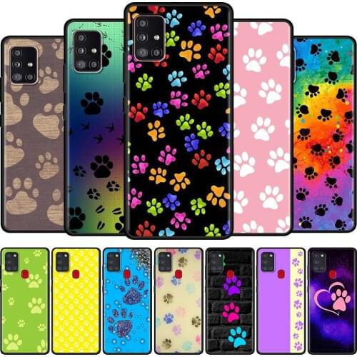 Case For Samsung Galaxy A51 A71 A12 A21s A52 A32 A41 A31 A22 A11 A02s A72 A42 A91 TPU Silicone Phone Cover Animal Dog Paw Fundas