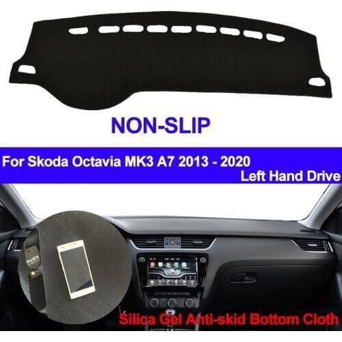 Car Dashboard Cover Silicone Non-Slip For Skoda Octavia MK3 A7 2013 - 2015 2016 2017 2018 2019 2020 Dash Mat Carpet DashMat