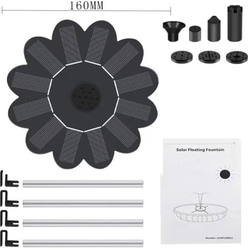 Flower garden decoration outdoor Solar Water Fountain Outdoor Bird Bath fuente de fontaine solaire фонтан для пруда solar pan